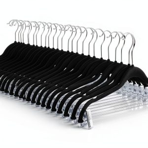 Amazon Basics Black/Silver Skirt Hangers Metal Rust-0