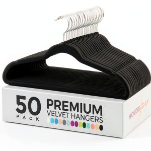 HOUSE DAY Velvet Hangers Non-Slip Space Saving Closet-0
