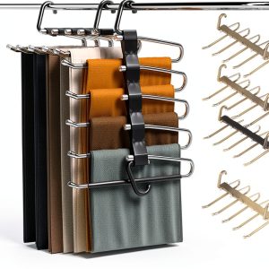AUFETQ Pants Hanger Stainless Steel Anti-Slip Space Saving-0
