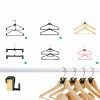 HOUSE DAY Hanger Connector Hooks Space Saving Plastic Black-3