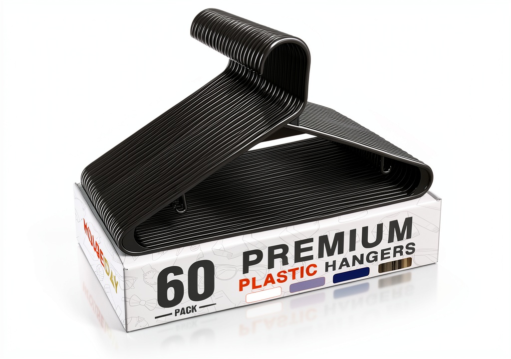 Installing Plastic Hangers HOUSE DAY Anti Slip Design on a wooden desk