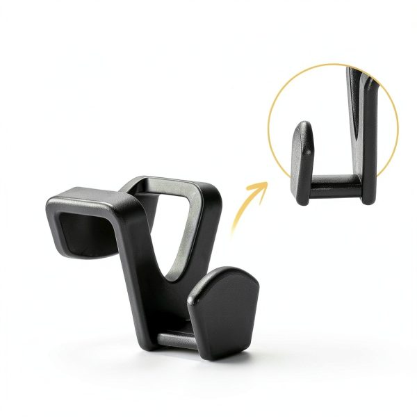 HOUSE DAY Hanger Connector Hooks Space Saving Plastic Black-6