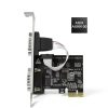 LinksTek 2-Ports PCIE RS232 DB9 Serial Card for Desktop PCs-1