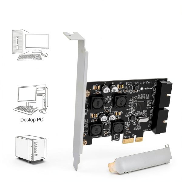 FebSmart USB 3.0 Expansion Card PCIE X1 4 Port-4