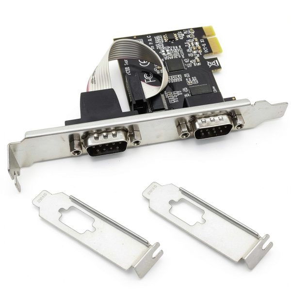 LinksTek 2-Ports PCIE RS232 DB9 Serial Card for Desktop PCs-6