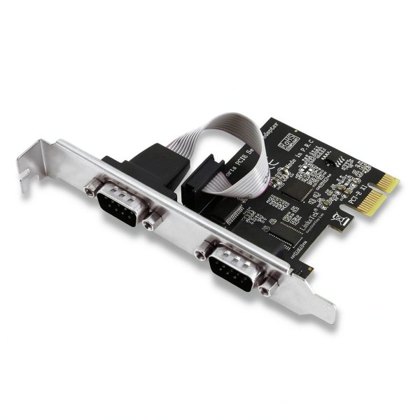 LinksTek 2-Ports PCIE RS232 DB9 Serial Card for Desktop PCs-2