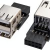 USB 2.0 Header to Dual USB A Adapter MZHOU Black-0