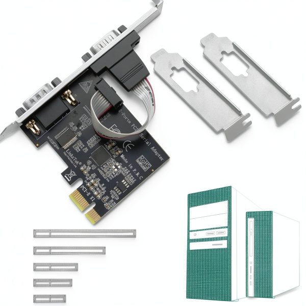 LinksTek 2-Ports PCIE RS232 DB9 Serial Card for Desktop PCs-5