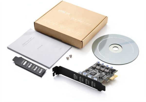 SINEFINE USB C Expansion Card 4 Port PCIe 5Gbps-6