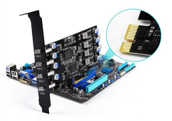 SINEFINE USB C Expansion Card 4 Port PCIe 5Gbps-2