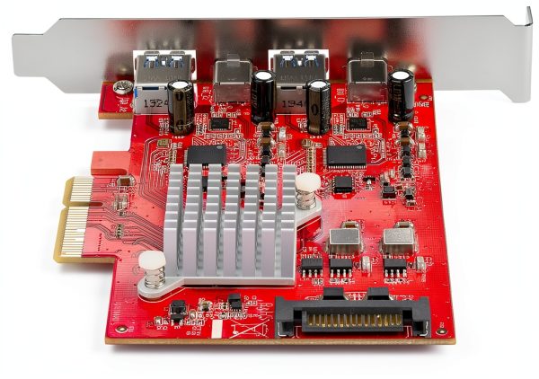 StarTech.com PCIe USB Card 4-Port 2 USB-A + 2 USB-C Red PEXUSB312A2C2V-3
