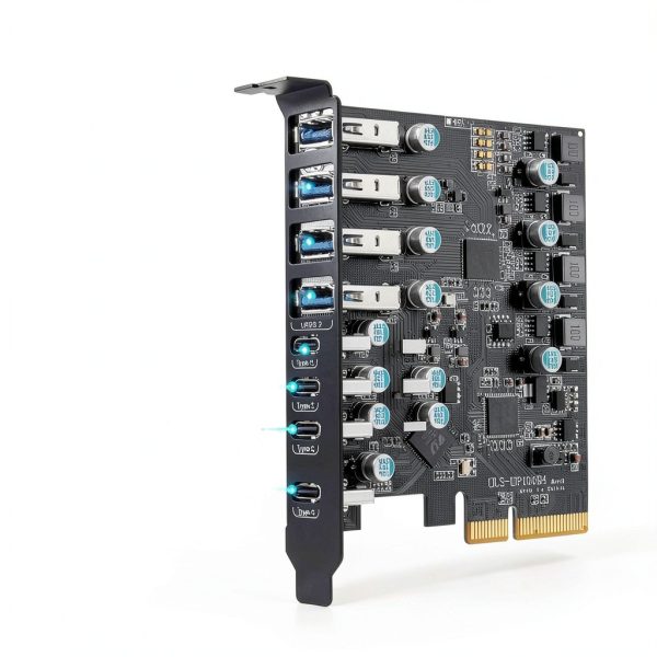 YEELIYA 8‑Port PCIe USB 3.2 Card 4x USB‑A & 4x USB‑C for Desktop-1