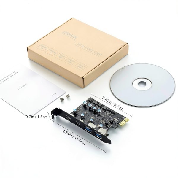 SINEFINE USB 3.0 PCIe Expansion Card UP4210 4-Port (2 USB‑A + 2 USB‑C)-6