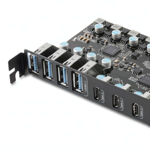 FANBLACK USB 3.2 Gen 2 PCIe 7-Port Card with Type‑C and Type‑A-1