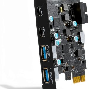 USB PCIe Expansion Card UP6210 by YEELIYA with 2 USB C and 2 USB A-0