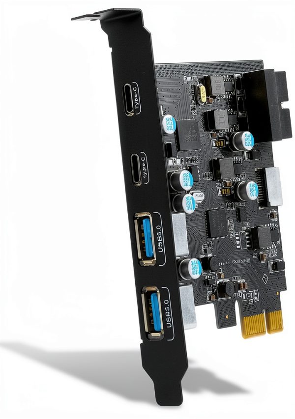 USB PCIe Expansion Card UP6210 by YEELIYA with 2 USB C and 2 USB A-0