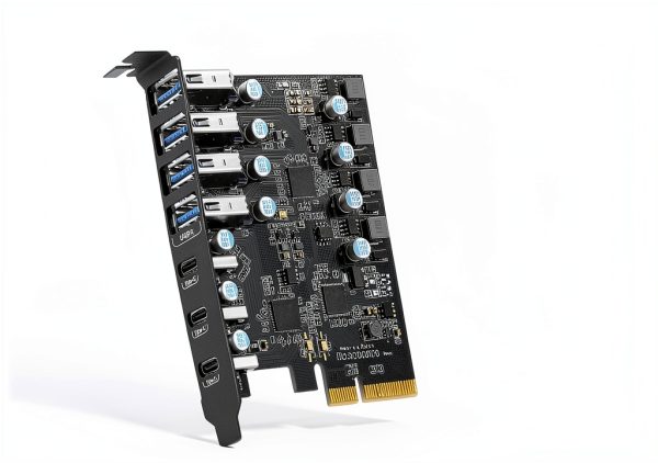 FANBLACK USB 3.2 Gen 2 PCIe 7-Port Card with Type‑C and Type‑A-4