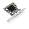 GLOTRENDS 2-Port USB-C 10Gb PCIe X1 Expansion Card U3142CX1 High Power-1