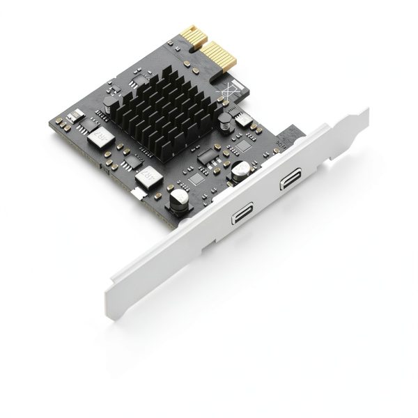 GLOTRENDS 2-Port USB-C 10Gb PCIe X1 Expansion Card U3142CX1 High Power-1