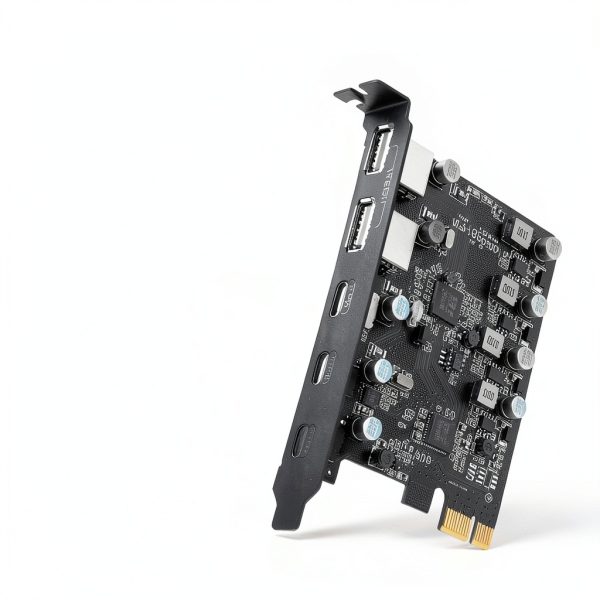 USB 3.0 PCIe Card YEELIYA 3 USB-C and 2 USB-A Ports No Extra Power-2