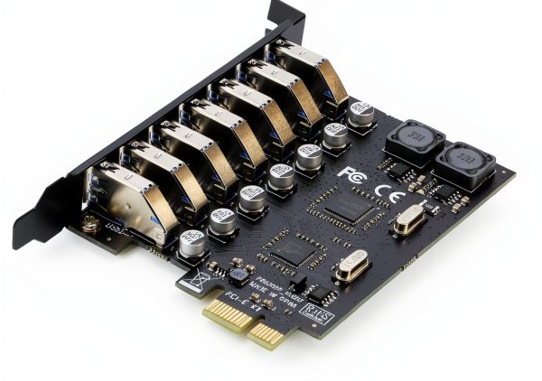 RIITOP USB 3.0 PCI-e 7‑Port Expansion Card PCET7U3‑N-1