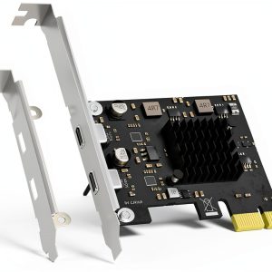 GLOTRENDS 2-Port USB-C 10Gb PCIe X1 Expansion Card U3142CX1 High Power-0