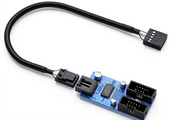 USB 2.0 Header Splitter by Rocketek Adapter with Dual Female Ports-0