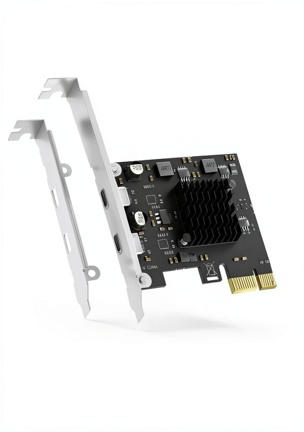 GLOTRENDS 2-Port USB-C 10Gb PCIe X1 Expansion Card U3142CX1 High Power-7