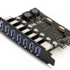 RIITOP USB 3.0 PCI-e 7‑Port Expansion Card PCET7U3‑N-3