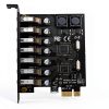 RIITOP USB 3.0 PCI-e 7‑Port Expansion Card PCET7U3‑N-4