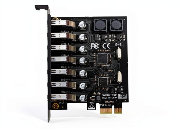 RIITOP USB 3.0 PCI-e 7‑Port Expansion Card PCET7U3‑N-4