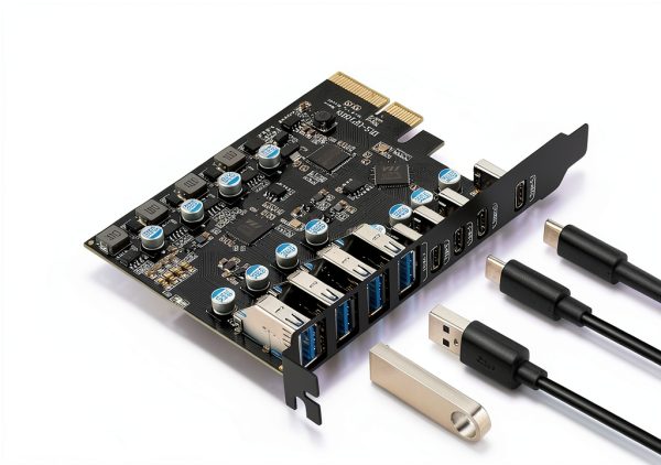 YEELIYA 8‑Port PCIe USB 3.2 Card 4x USB‑A & 4x USB‑C for Desktop-4