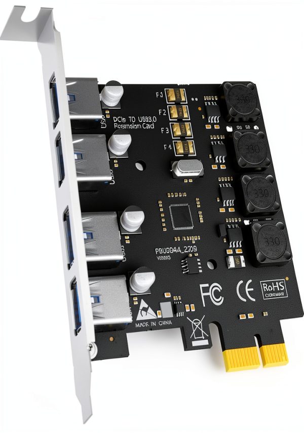 USB 3.0 Expansion Card GLOTRENDS 4 Port PCIe x1 High Power-0