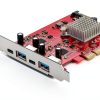 StarTech.com PCIe USB Card 4-Port 2 USB-A + 2 USB-C Red PEXUSB312A2C2V-0
