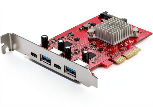 StarTech.com PCIe USB Card 4-Port 2 USB-A + 2 USB-C Red PEXUSB312A2C2V-0