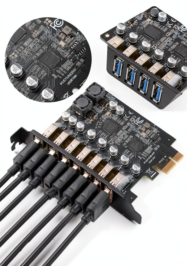 MZHOU USB 3 0 PCIe Card with 7 High Speed Ports Blue-4