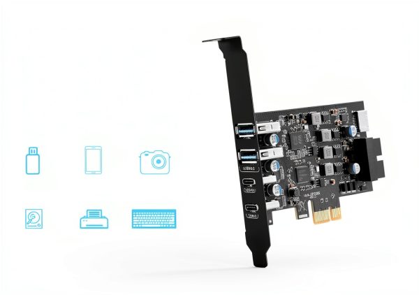 YEELIYA USB PCIe Card 2x USB‑C & 2x USB‑A for Windows/Linux-3
