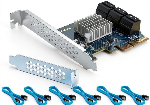 10Gtek 6-Port SATA PCIe X4 controller 6 SATA 3.0 SSD/HDD Card-0