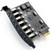 RIITOP USB 3.0 PCI-e 7‑Port Expansion Card PCET7U3‑N-0