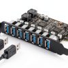 MZHOU USB 3 0 PCIe Card with 7 High Speed Ports Blue-2