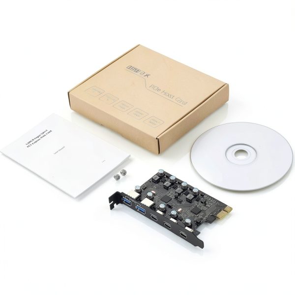 USB 3.0 PCIe Card YEELIYA 3 USB-C and 2 USB-A Ports No Extra Power-6
