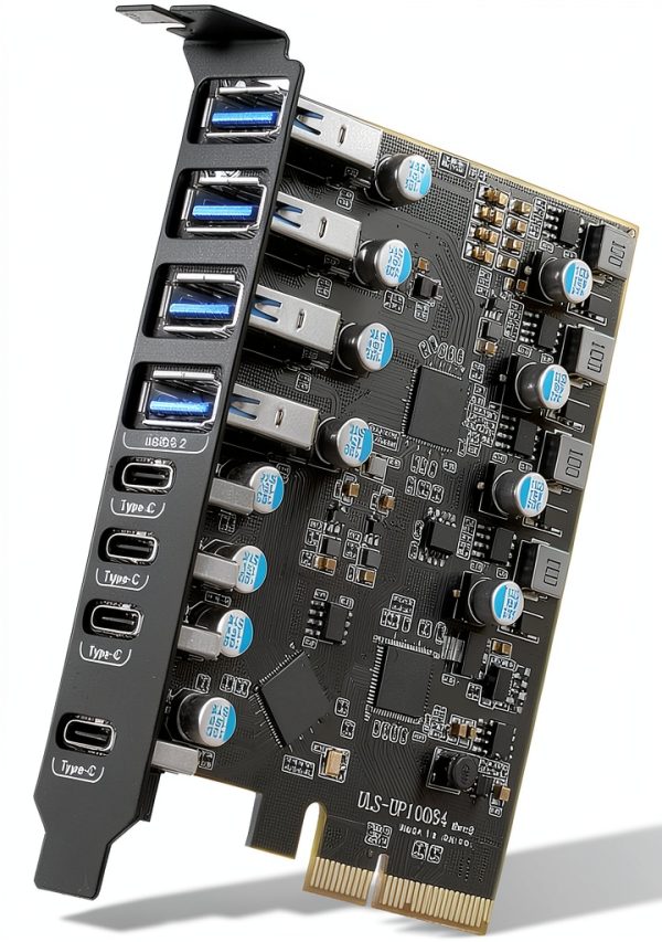YEELIYA 8‑Port PCIe USB 3.2 Card 4x USB‑A & 4x USB‑C for Desktop-0
