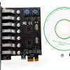 RIITOP USB 3.0 PCI-e 7‑Port Expansion Card PCET7U3‑N-6
