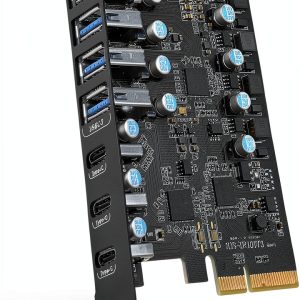 FANBLACK USB 3.2 Gen 2 PCIe 7-Port Card with Type‑C and Type‑A-0