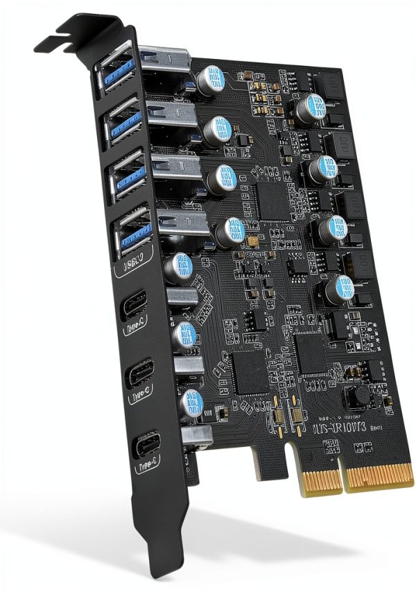 FANBLACK USB 3.2 Gen 2 PCIe 7-Port Card with Type‑C and Type‑A-0