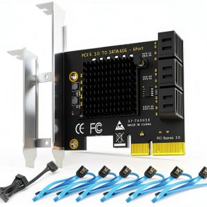 PCIe 6-Port SATA III Expansion Card GLOTRENDS 16GT/s Plug and Play-0