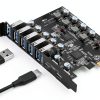 PCIE USB 3.0 Expansion Card 7 Ports (5X Type-A and 2 USB C) PCIe Card Super Speed PCI Express USB3 Hub Controller Adapter for Windows 11/10/8/7/XP and MAC OS/Linux-4