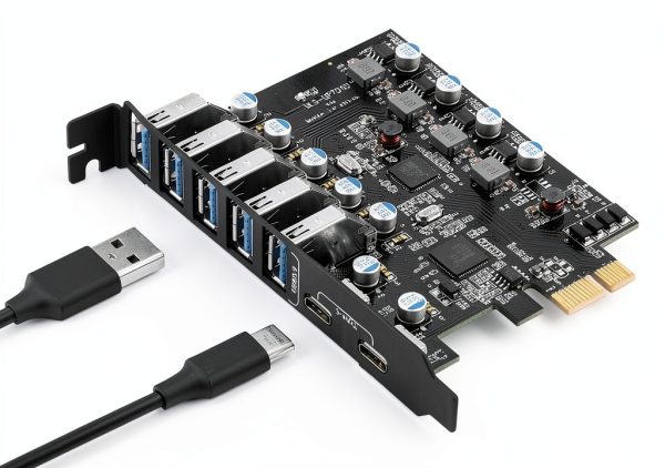 PCIE USB 3.0 Expansion Card 7 Ports (5X Type-A and 2 USB C) PCIe Card Super Speed PCI Express USB3 Hub Controller Adapter for Windows 11/10/8/7/XP and MAC OS/Linux-4