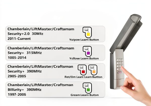 Garage Door Opener Keypad BeanKOneal Gray Multicolor Learn Button-1