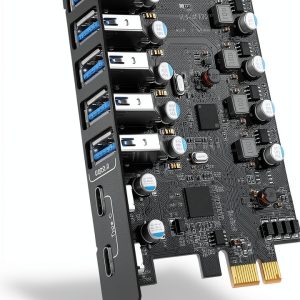 PCIE USB 3.0 Expansion Card 7 Ports (5X Type-A and 2 USB C) PCIe Card Super Speed PCI Express USB3 Hub Controller Adapter for Windows 11/10/8/7/XP and MAC OS/Linux-0